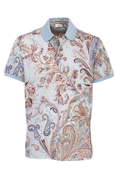 Shop ETRO  Polo: Etro polo paisley con logo.
Polo realizzata in piquet di cotone e decorata con stampa Paisley all over. 
Il modello è impreziosito da Pegaso e logo ETRO ricamati ton-sur-ton sul petto.
Vestibilità regular.
Bordi a contrasto.
100% cotone.
Fabbricato in Italia.. MRMD0004 AJ045-X0880